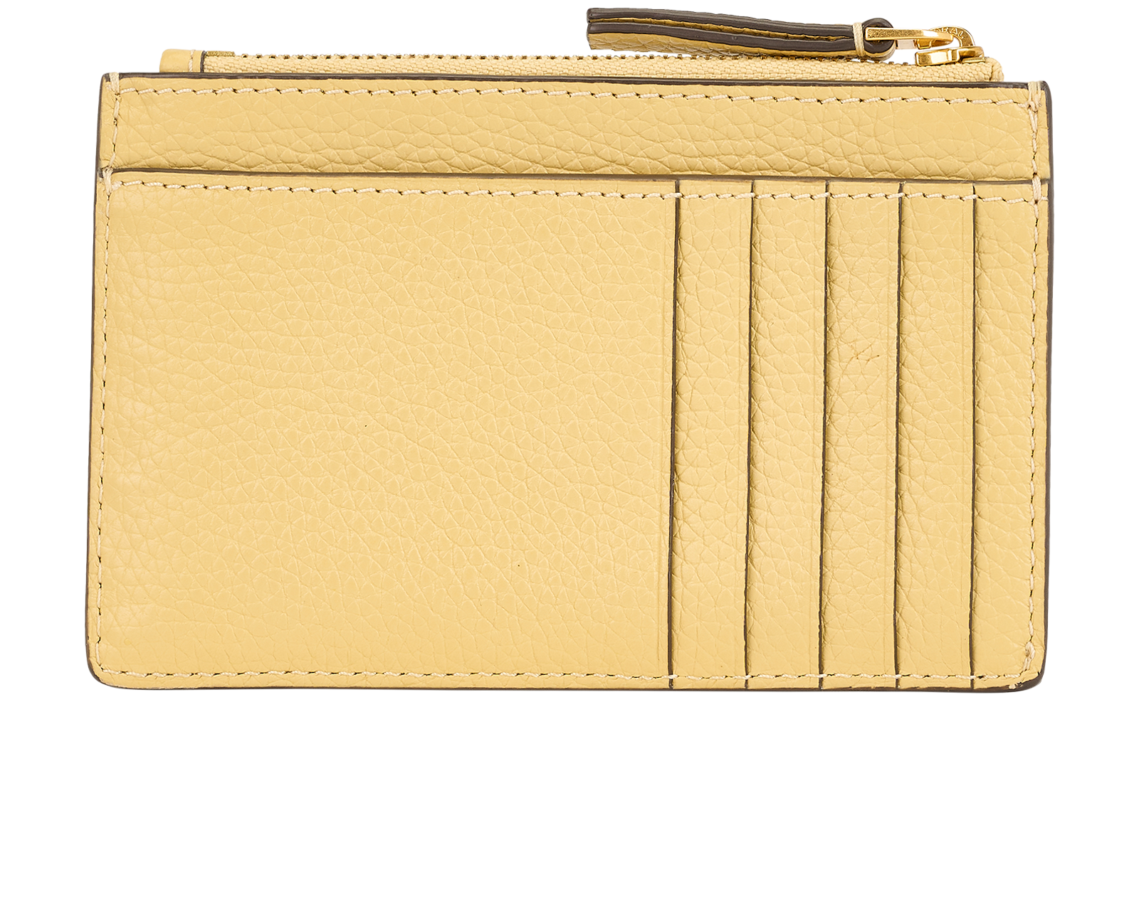 Tory Burch Britten Zip Card Case, &pound;80, Accessories, Yellow, Leather, Back view